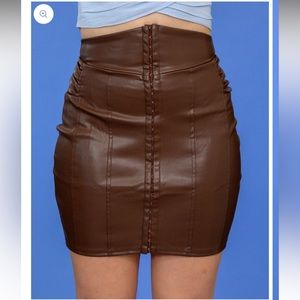 Ashley mini leather skirt